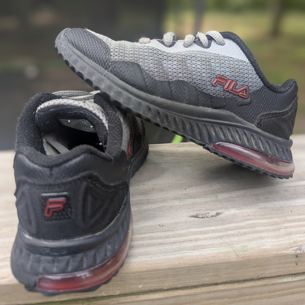 Fila Little Boys Black and Gray Athletic Shoes